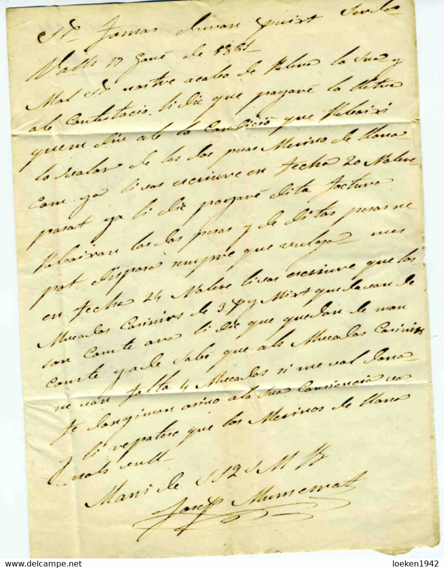 ESPAÑA 1861 CARTA  VALLS  ENE 61 Hasta   PUIGCERDA     LC 11 - Briefe U. Dokumente