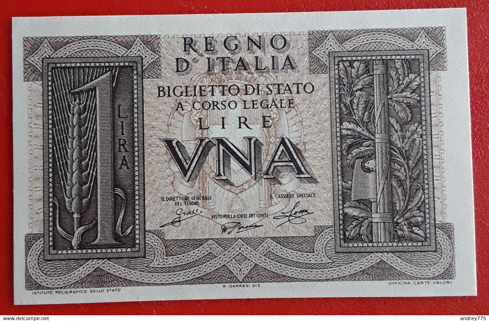 Biglietto Di Stato Da Una Lira - 1939 - Italia – 1 Lira