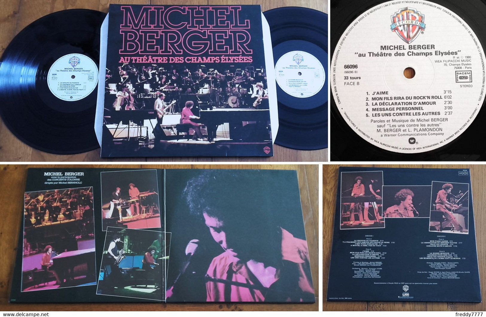 RARE French Double LP 33t RPM (12") MICHEL BERGER "Au Théatre Des Champs-Elysées (Gatefols P/s, 1980) - Ediciones De Colección