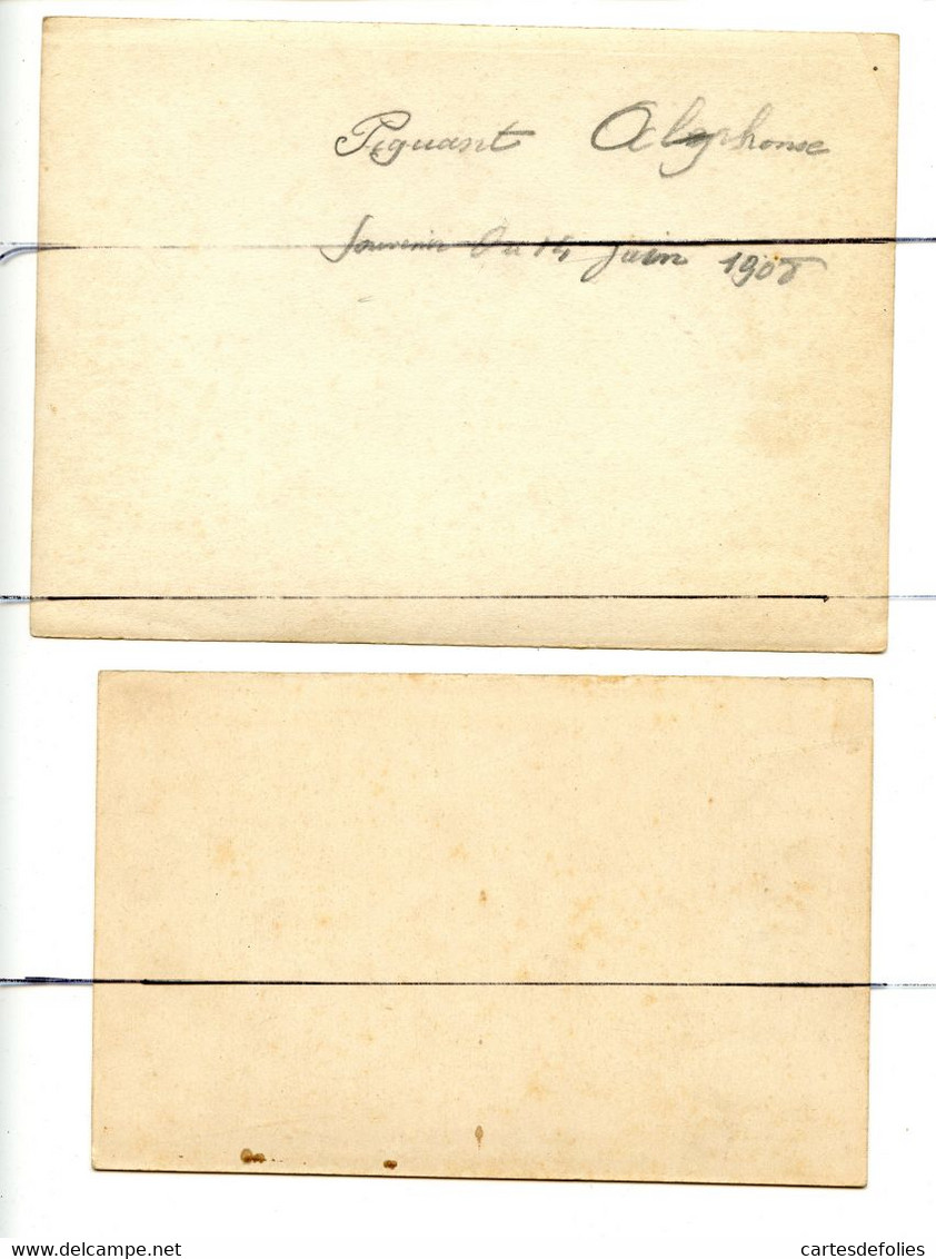 2 PHOTOGRAPHIES Identifiées. D01. THOISSEY.  Collège De THOISSEY. Les Gymnastes . 14 Juin 1908 - Places