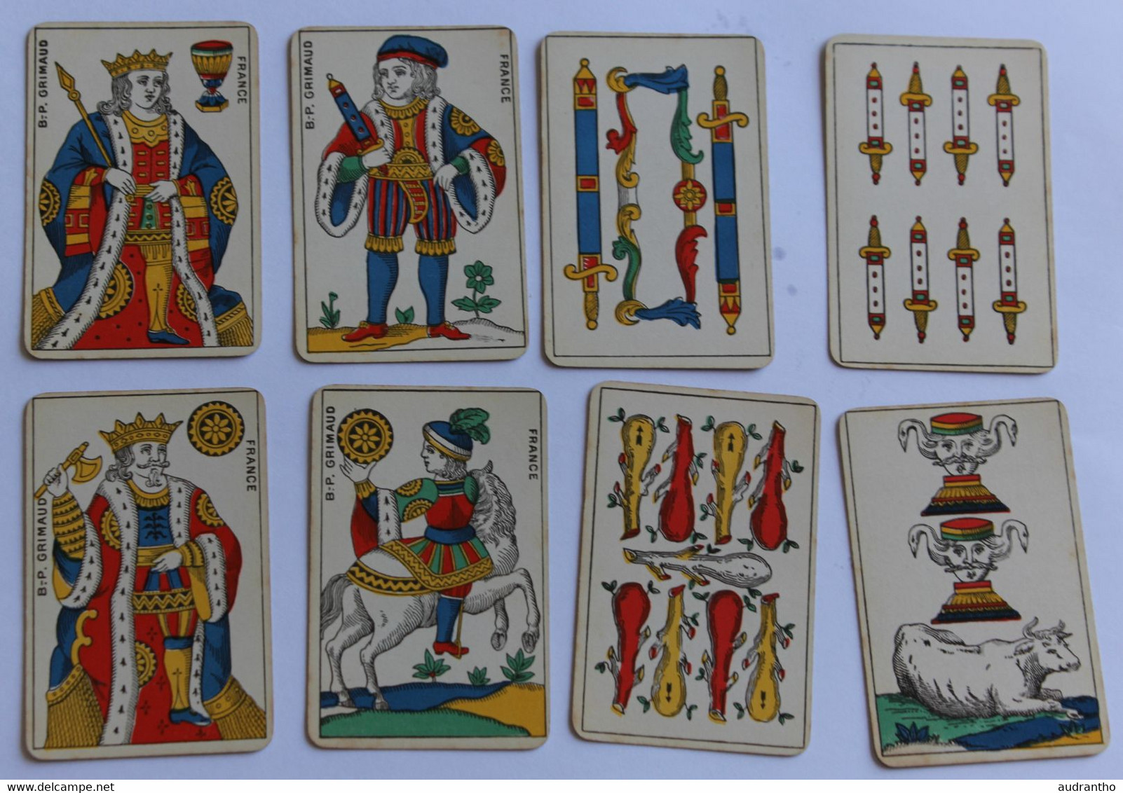 Jeu De 48 Cartes Aluette Cartomancie Voyance B. P. Grimaud Vache 54 Rue De Lancry Paris Années 40-50 - Godsdienst & Esoterisme