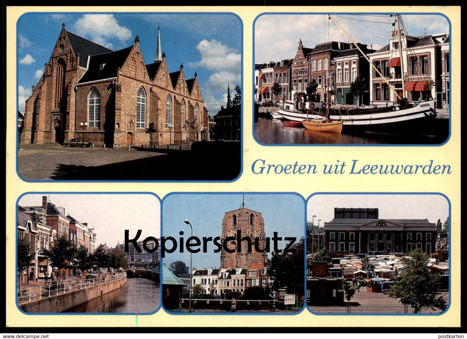 ÄLTERE POSTKARTE GROETEN UIT LEEUWARDEN Schiff Markt Ansichtskarte AK Cpa Postcard - Leeuwarden