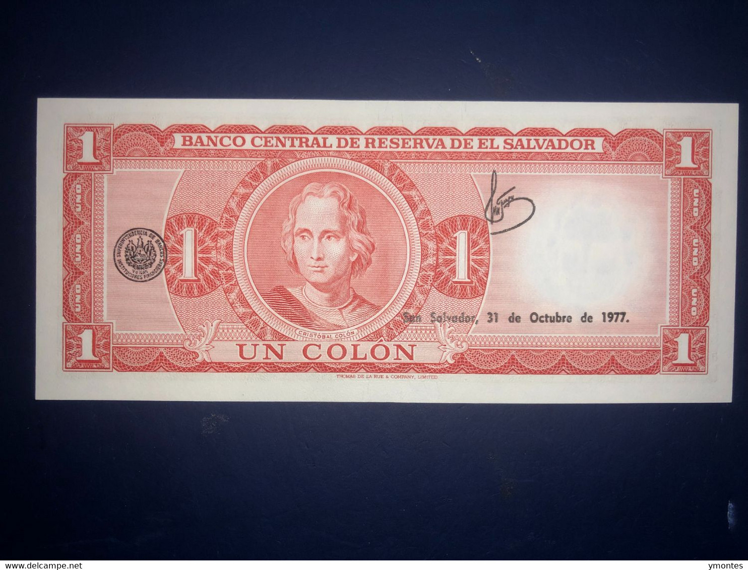 UNC El Salvador Banknote P120 ( 10/15/1974) 1 Colon - Salvador
