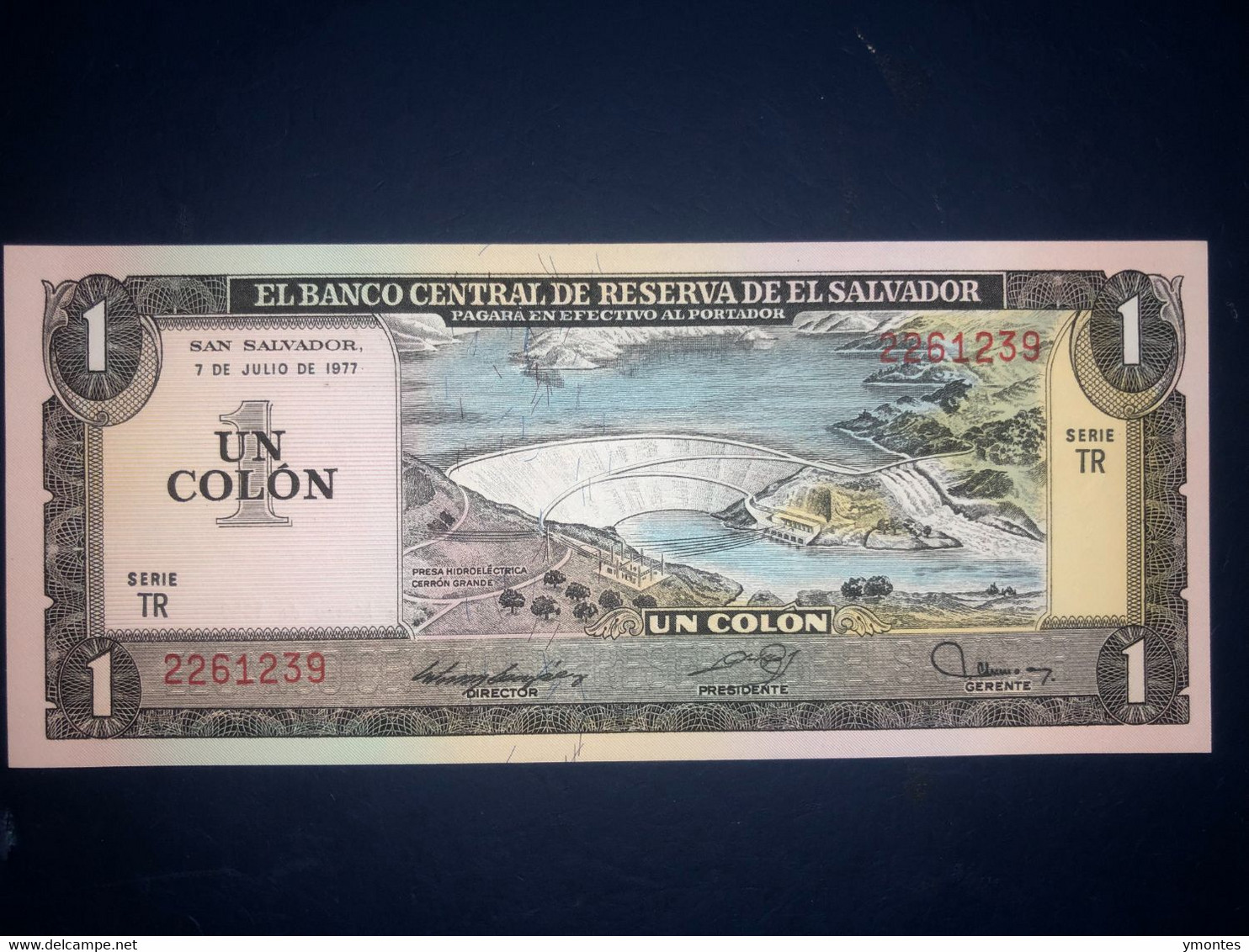 UNC El Salvador Banknote P125a ( 07/07/1977) 1 Colon - El Salvador