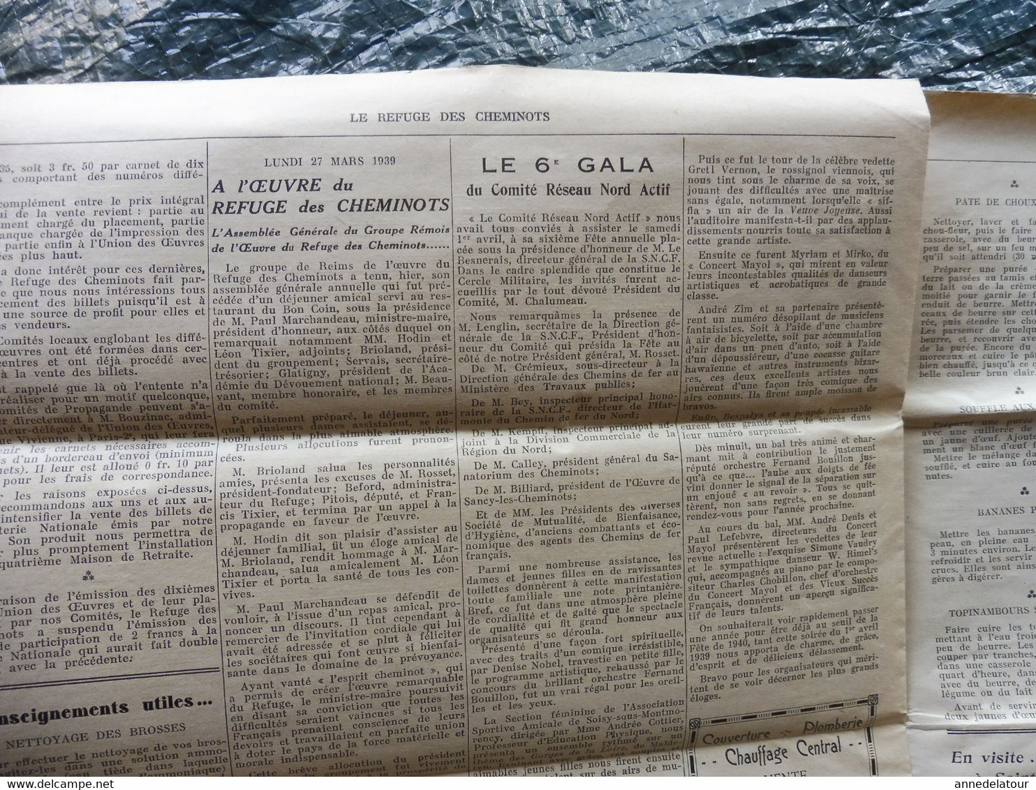 Juin 1939  LE REFUGE DES CHEMINOTS :