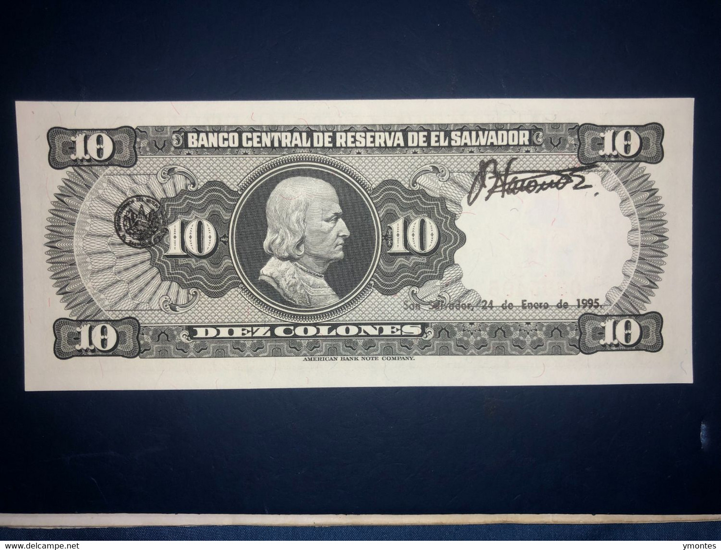 UNC El Salvador Banknote P135b ( 03/17/1988) 10 Colones - El Salvador