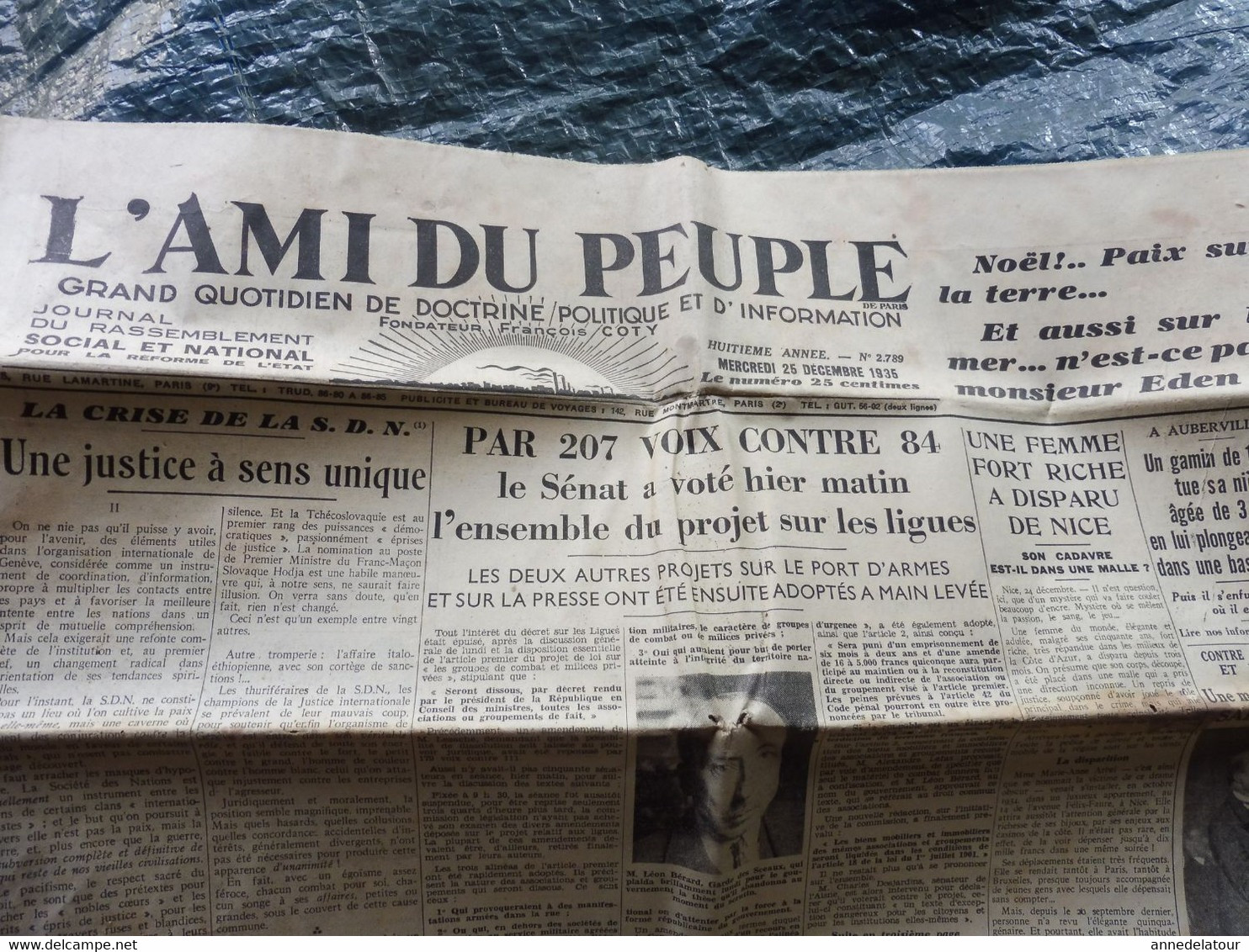 1935  L'arbre De Noël Des Enfants Pauvres à BERLIN , Organisé Par Goebbels ; Etc  ( Journal L'AMI DU PEUPLE ) - Algemene Informatie