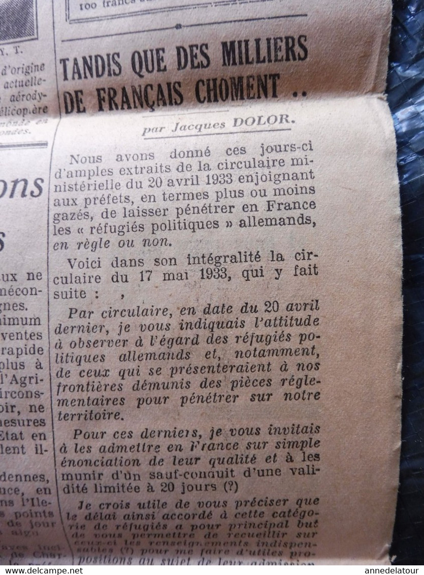 1933  Monsieur Bonhoure de Tarascon gagne le gros lot de 5 millions ; etc  ( journal L'AMI DU PEUPLE )