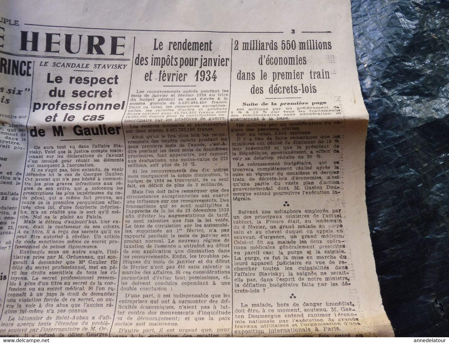 1934 Alors que 850000 étrangers travaillent en France 350000 chômeurs français tendent la main ; etc ( L'AMI DU PEUPLE )