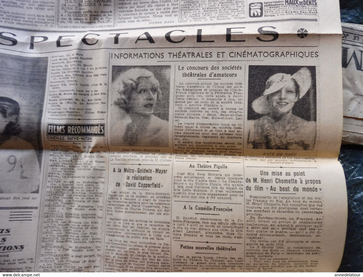 1934 Alors que 850000 étrangers travaillent en France 350000 chômeurs français tendent la main ; etc ( L'AMI DU PEUPLE )