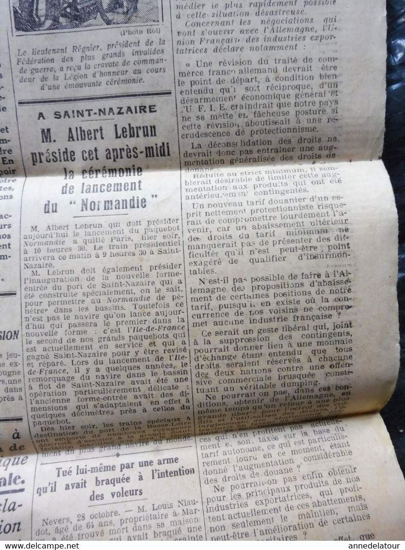 1932   Lancement Du Paquebot NORMANDIE   ; Etc ( L'AMI DU PEUPLE ) - Algemene Informatie
