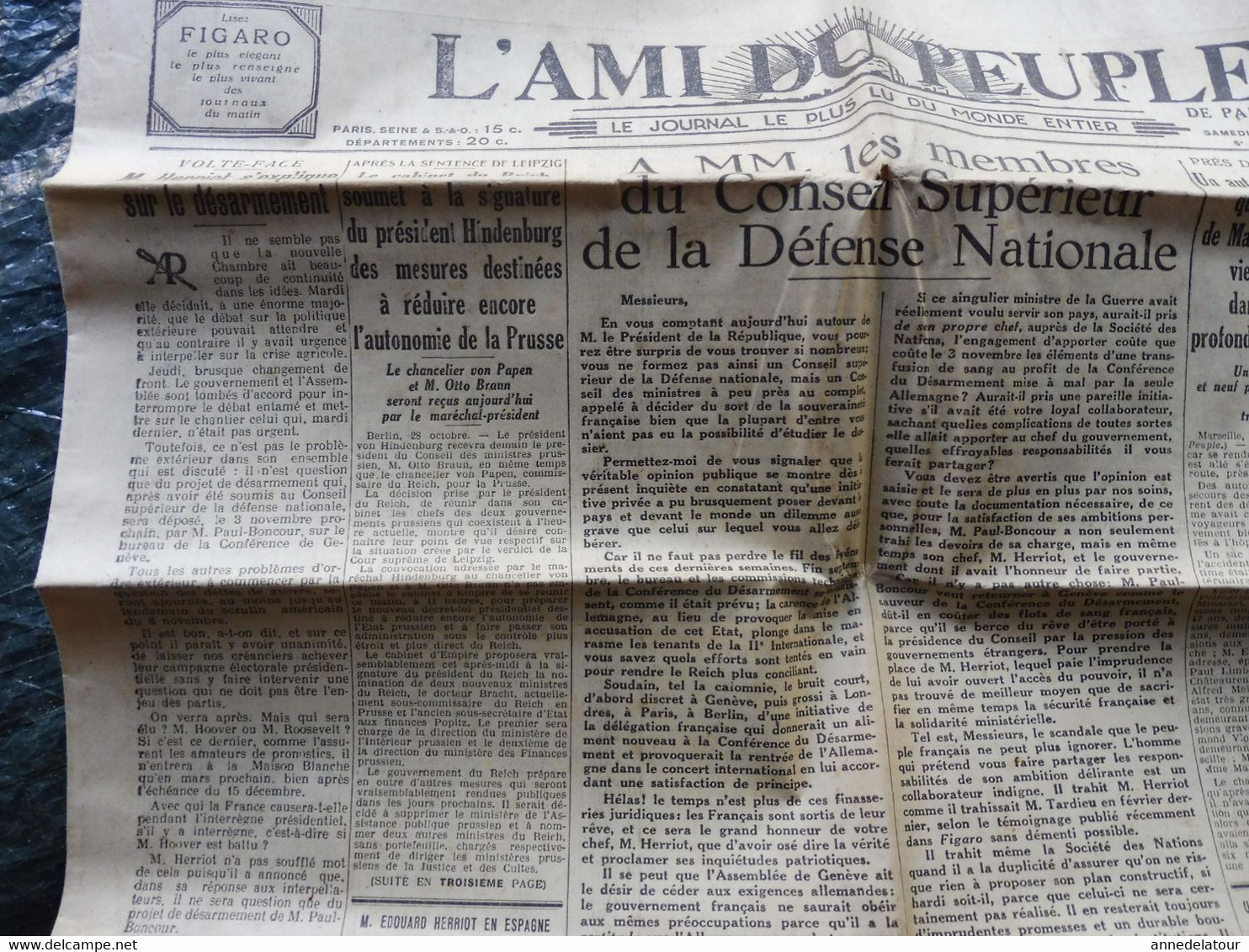 1932   Lancement Du Paquebot NORMANDIE   ; Etc ( L'AMI DU PEUPLE ) - General Issues