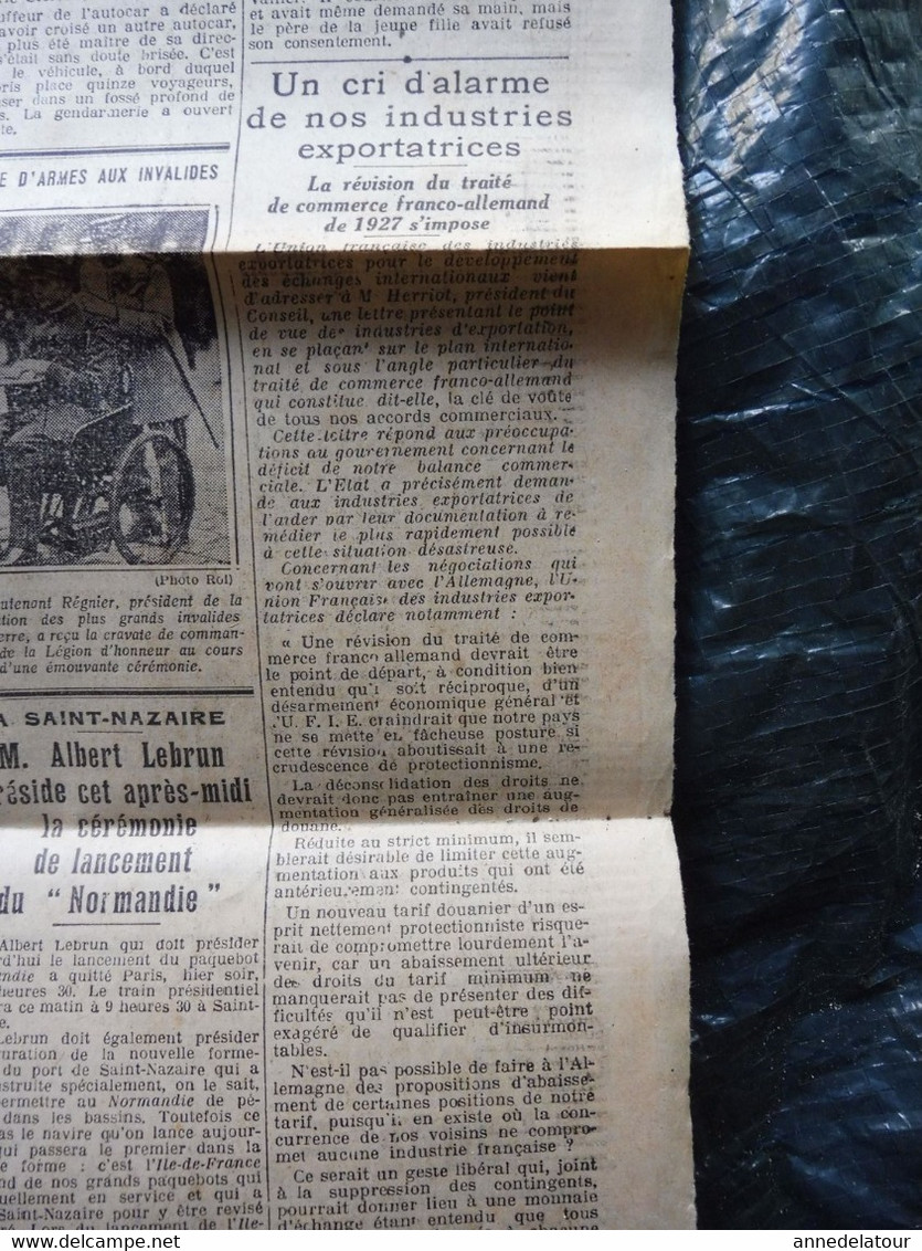 1932   Lancement Du Paquebot NORMANDIE   ; Etc ( L'AMI DU PEUPLE ) - Informations Générales