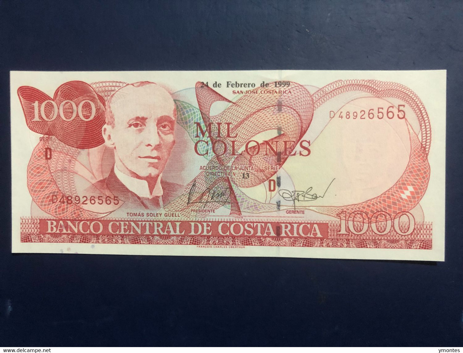 UNC Costa Rica Banknote 1000 Colones P264a ( 02/24/1999) - Costa Rica