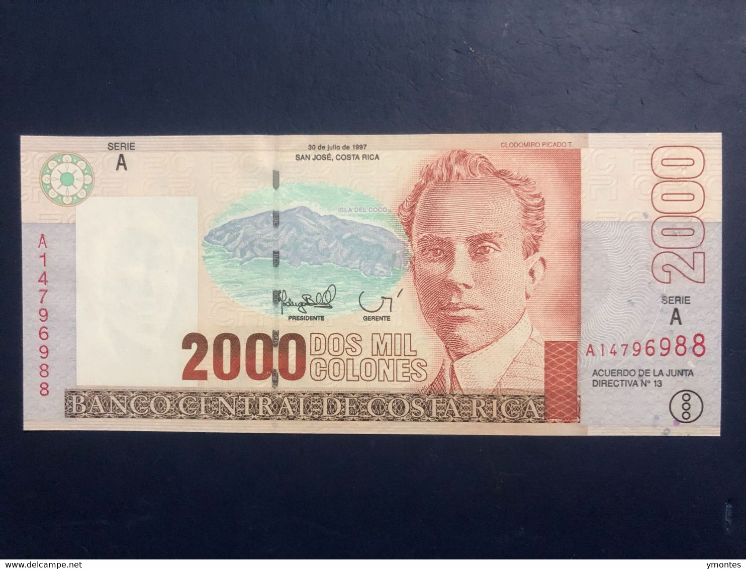 UNC Costa Rica Banknote 2000 Colones P265a ( 07/30/1997) - Costa Rica