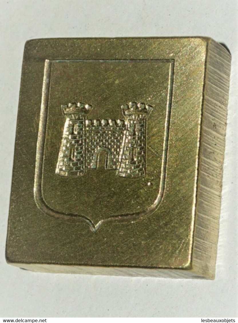 ANCIENNE MATRICE BRONZE IMPRIMERIE EAU FORTE BLASON CHATEAU ANGOULEME Collection - Stempel & Siegel