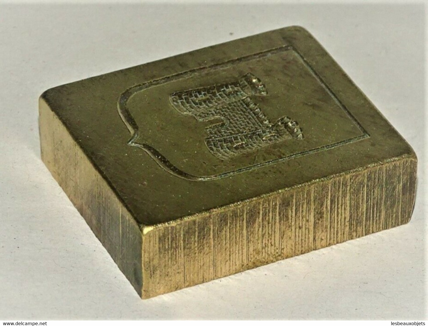 ANCIENNE MATRICE BRONZE IMPRIMERIE EAU FORTE BLASON CHATEAU ANGOULEME Collection - Stempel & Siegel