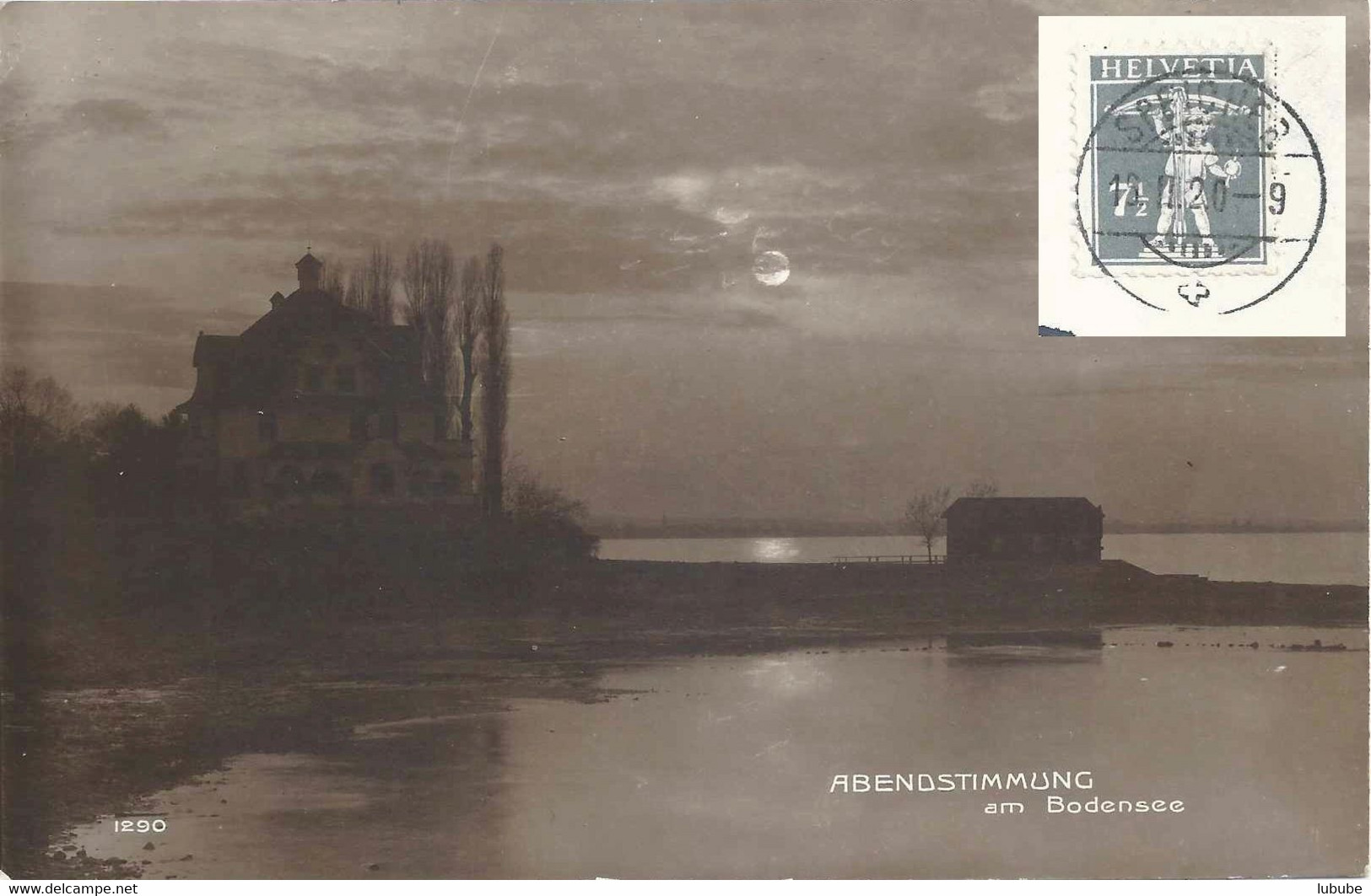 AK  "Abendstimmung Am Bodensee"  (SPEICHER / Markenheftchen Frankatur)         1920 - Covers & Documents