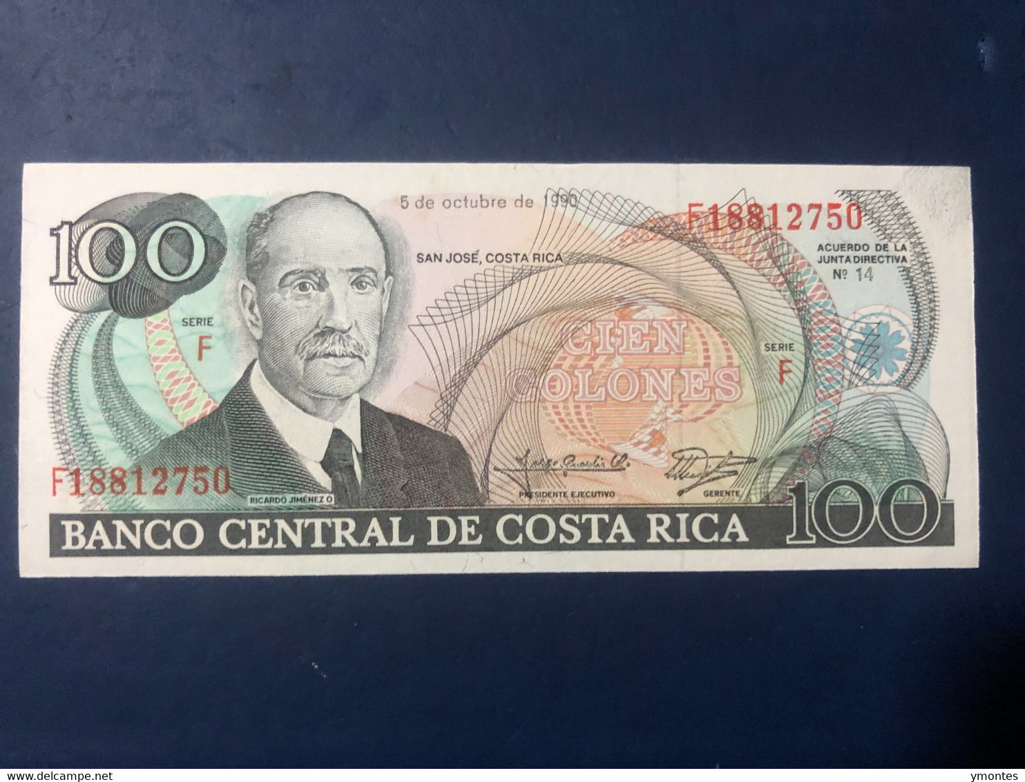 UNC Costa Rica Banknote 100 Colones P254 ( 10/05/1990) - Costa Rica