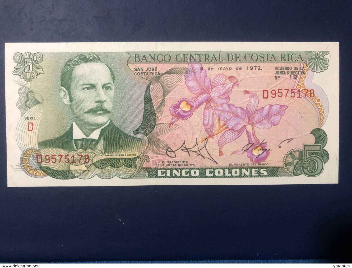 UNC Costa Rica Banknote 5 Colones P236b ( 05/08/1972) - Costa Rica