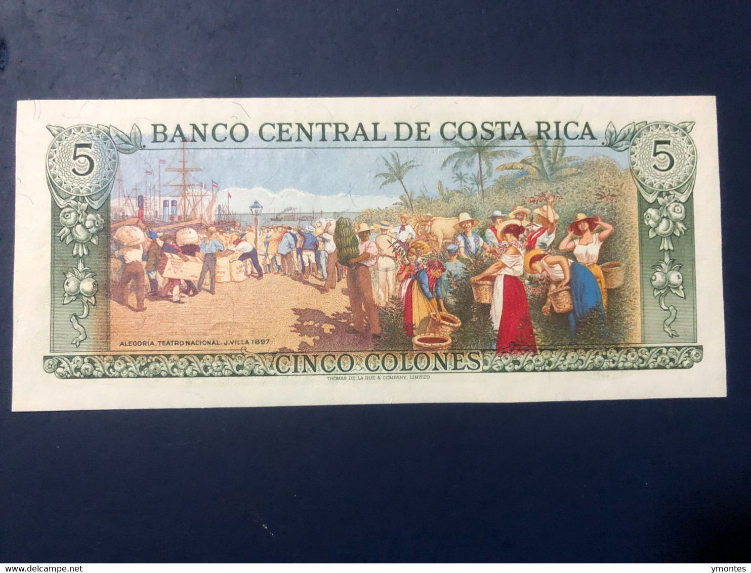 UNC Costa Rica Banknote 5 Colones P236d ( 10/04/1989) - Costa Rica