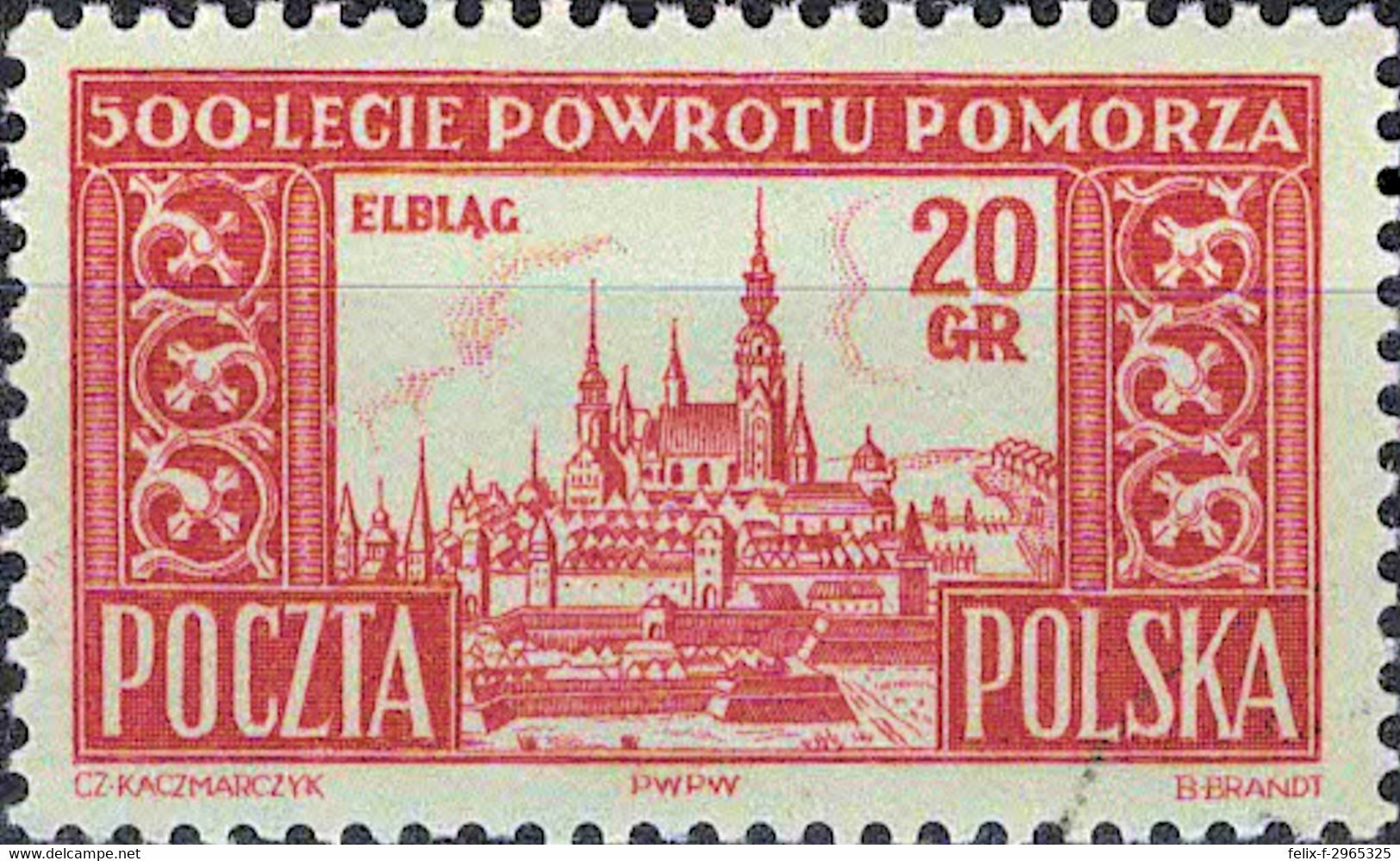 2999 Mi.Nr.872 Polen (1954) 500th Anniv. Pomerania's Return To Poland Ungebraucht - Neufs