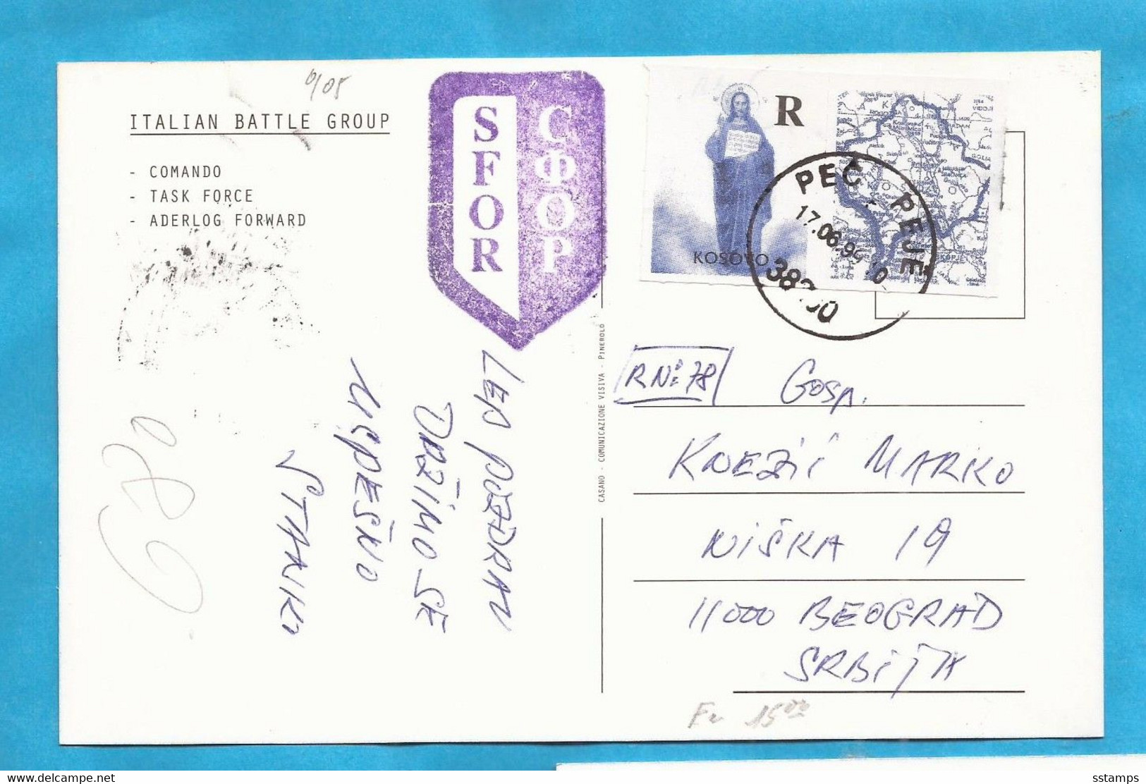 STOP- THE BOMBS KOSOVO SERBIA NATO SFOR ITALIA BOSNIA AEREI  POSTAL CARD INTERESSANT - Kosovo