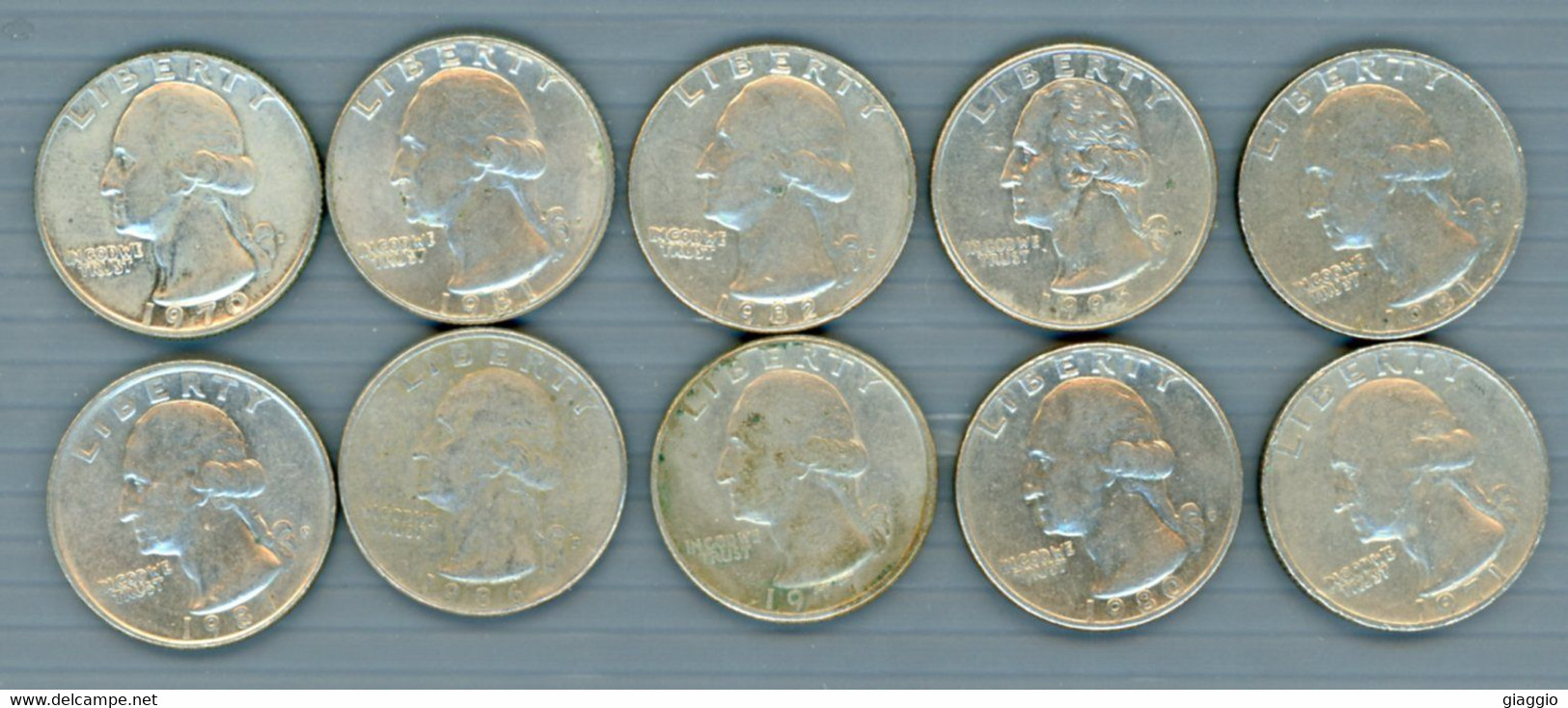 °°° Usa N. 432 - Lotto Di 10 Quarter Dollar Varie Date Circolate °°° - Mixed Lots