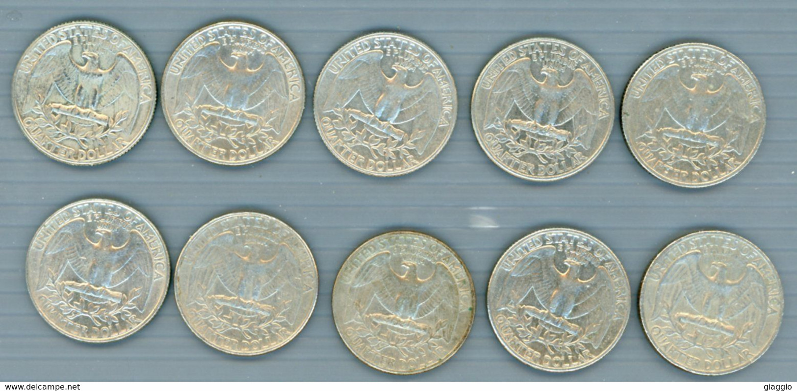 °°° Usa N. 432 - Lotto Di 10 Quarter Dollar Varie Date Circolate °°° - Loten