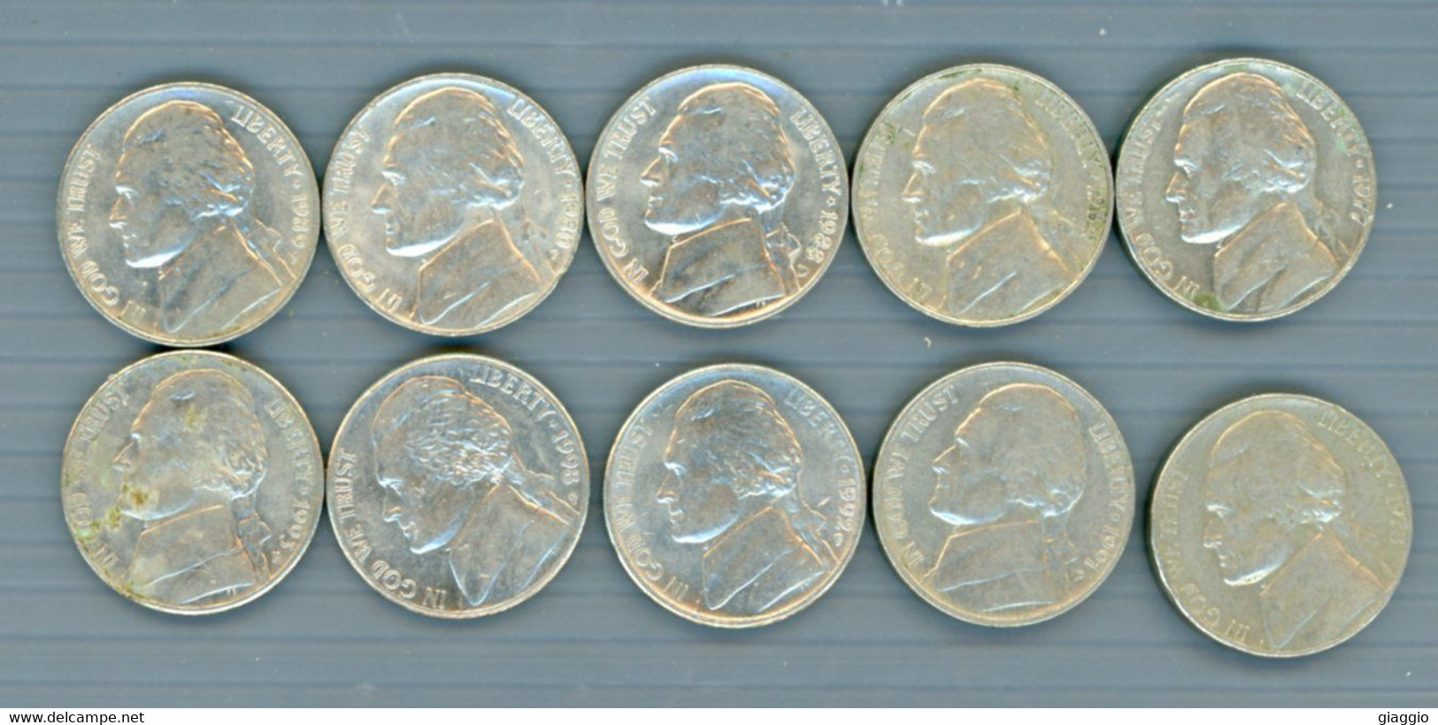 °°° Usa N.427 - Lotto Di 10 Five Cents Varie Date Circolate °°° - Lots