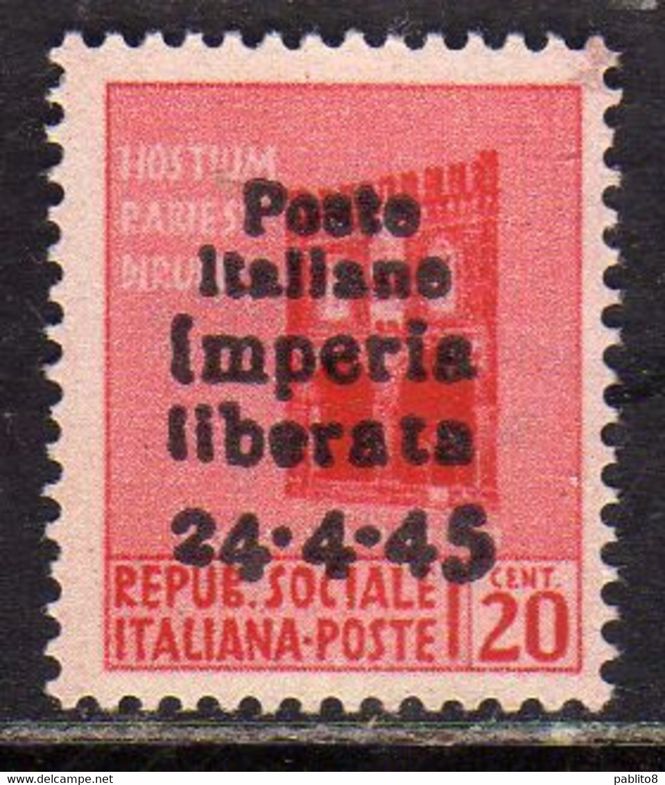 ITALY ITALIA 1945 NON EMESSO NOT ISSUE CLN IMPERIA LIBERATA MONUMENTS DESTROYED MONUMENTI DISTRUTTI CENT. 20c MNH - National Liberation Committee (CLN)