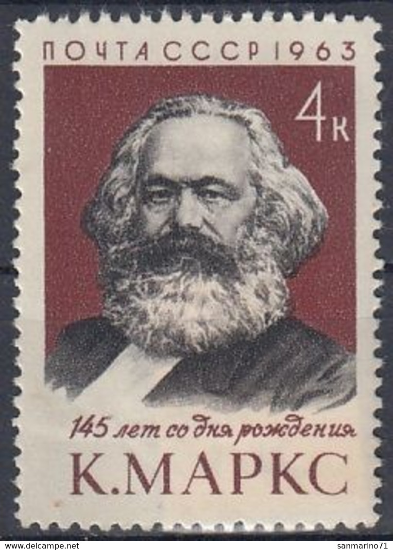 USSR 2758,used,falc Hinged - Karl Marx