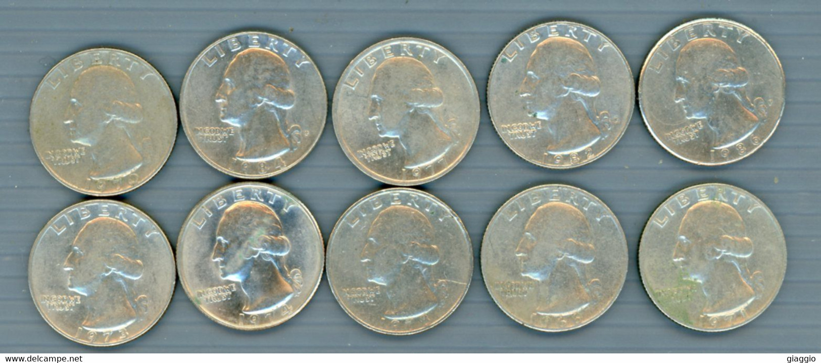 °°° Usa N. 433 - Lotto Di 10 Quarter Dollar Varie Date Circolate °°° - Lotti