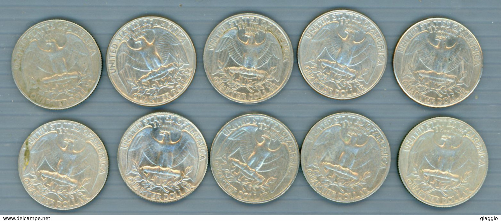 °°° Usa N. 433 - Lotto Di 10 Quarter Dollar Varie Date Circolate °°° - Mixed Lots