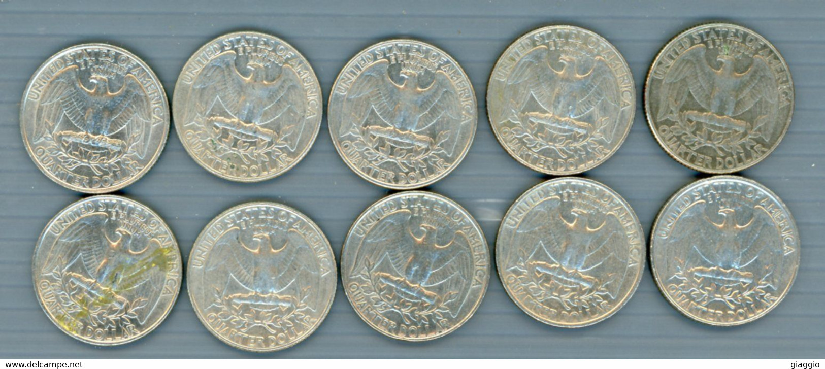 °°° Usa N. 431 - Lotto Di 10 Quarter Dollar Varie Date Circolate °°° - Lotti