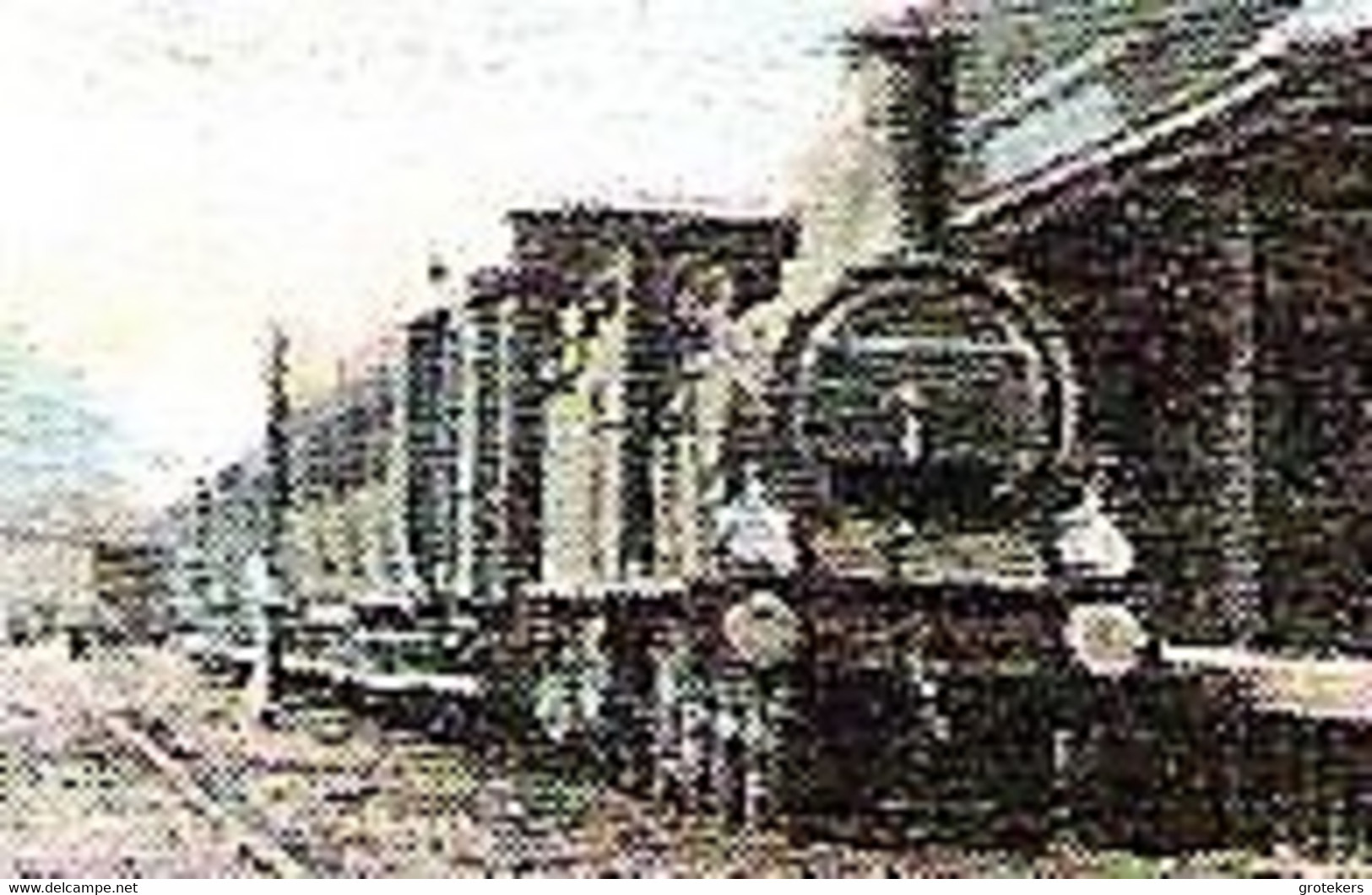 SCHIEDAM Station Met Klaarstaande Trein Ca 1910 - Schiedam