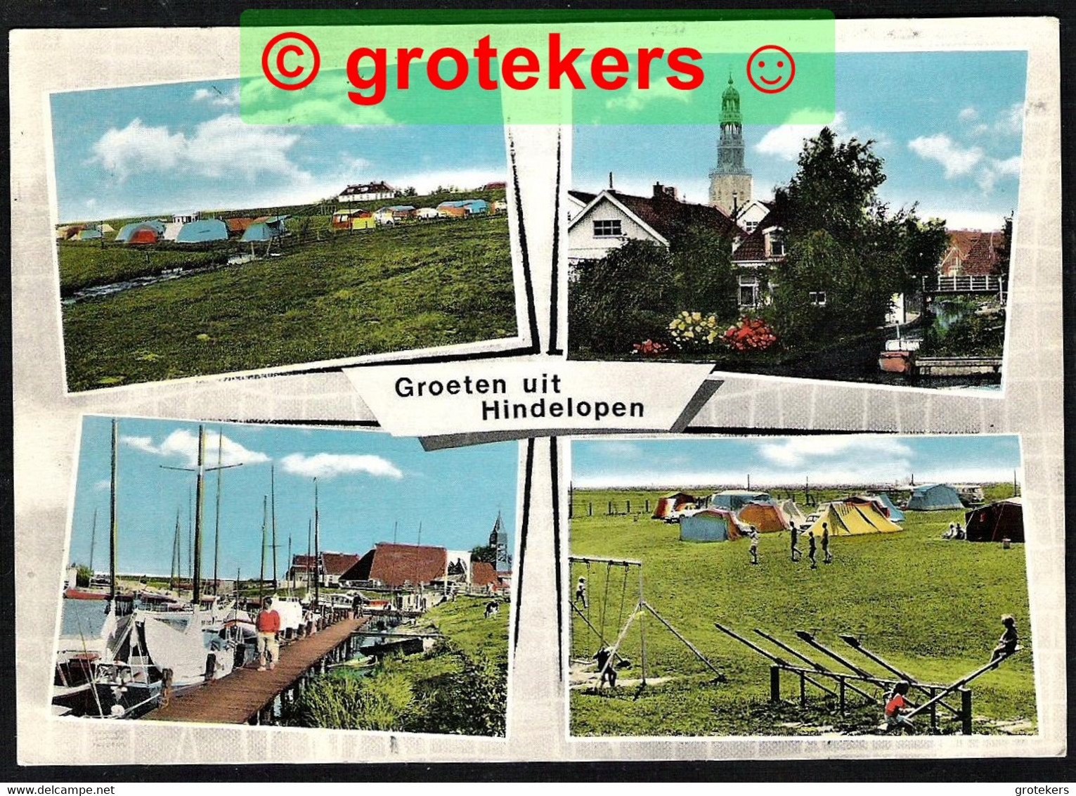 HINDELOOPEN Groeten Uit 4-luik Ca 1980 - Hindeloopen