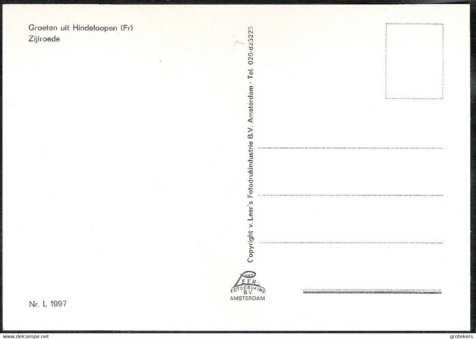 HINDELOOPEN Zijlroede Met Sluis En Ophaalbrug In Het Oost Ca 1980 - Hindeloopen
