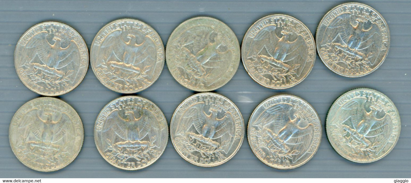 °°° Usa N. 430 - Lotto Di 10 Quarter Dollar Varie Date Circolate °°° - Mixed Lots