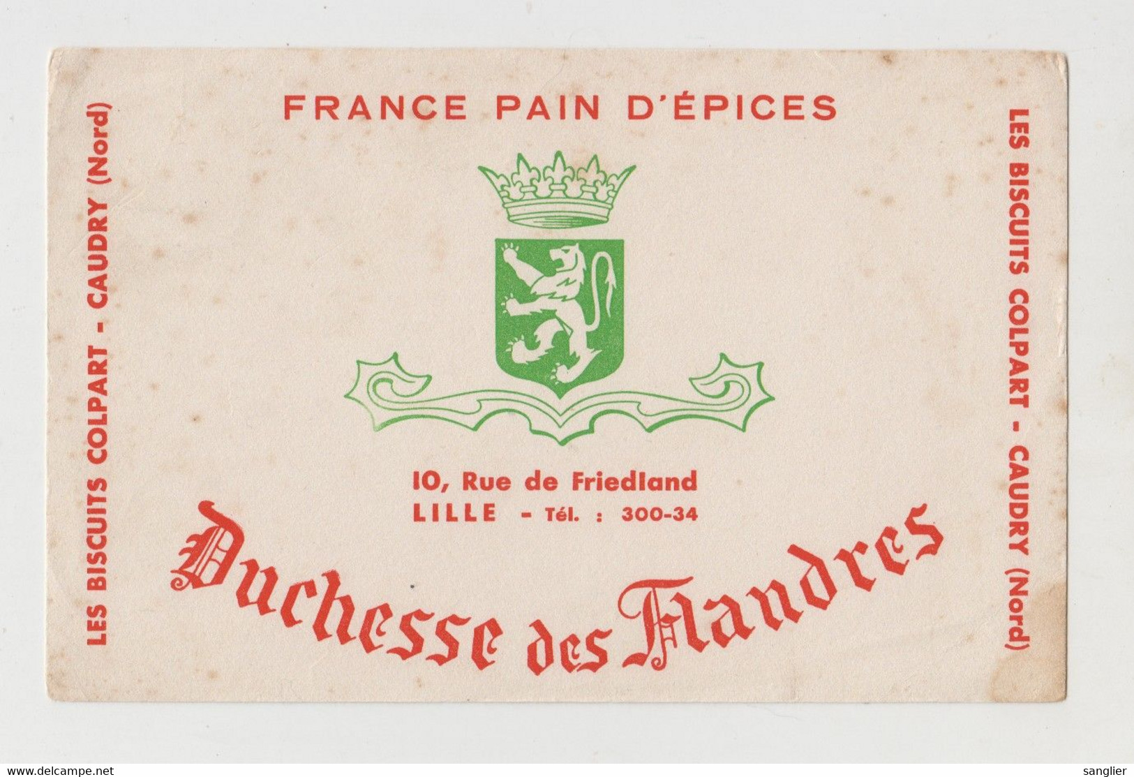 DUCHESSE DES FLANDRES - FRANCE PAIN D'EPICES - LILLE - Alimentaire