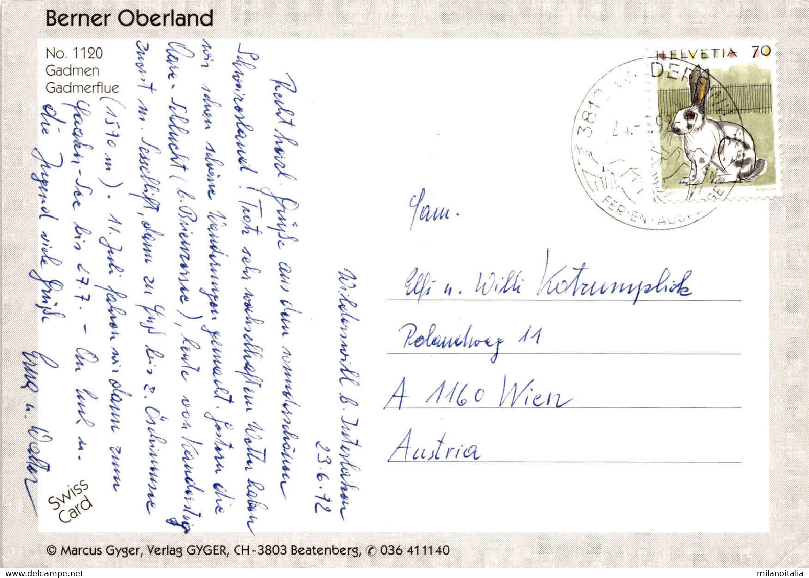 Berner Oberland - Gadmen, Gadmerflue (1120) * 24. 6. 1992 - Gadmen 
