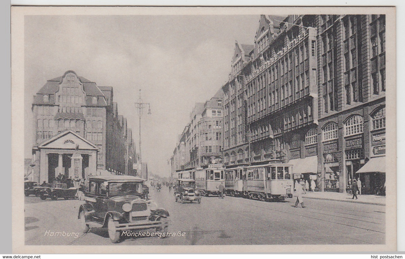 (109141) AK Hamburg, Mönckebergstraße M. Straßenbahn, Vor 1945 - Otros & Sin Clasificación