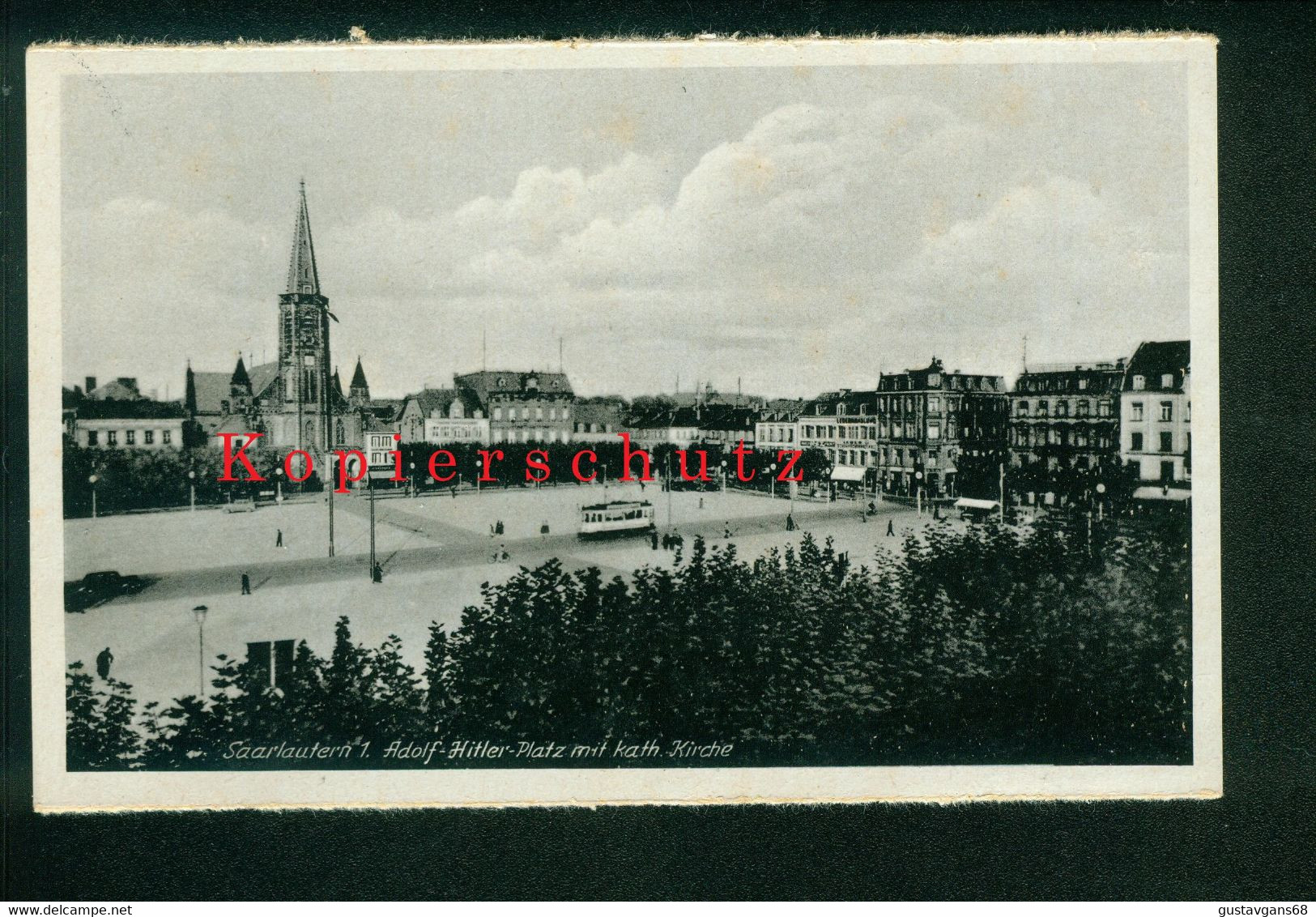 AK Saarlautern, Saarlouis, Adolf-Hitler-Platz Mit Kath. Kirche, Ungelaufen - Kreis Saarlouis