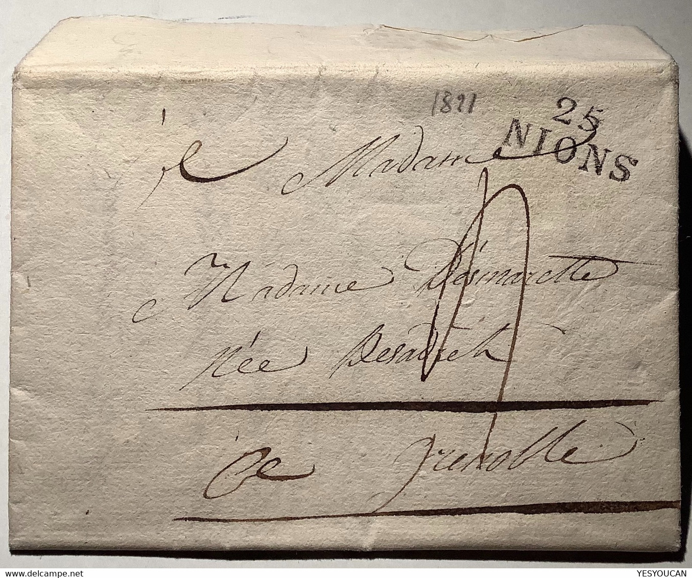 FERRASSIÈRES 1821 Texte Historique DISPUTE DE LA FONTAINE (25 NIONS Drome Lettre Desmarette Desadrets Eau Scource - 1801-1848: Precursors XIX