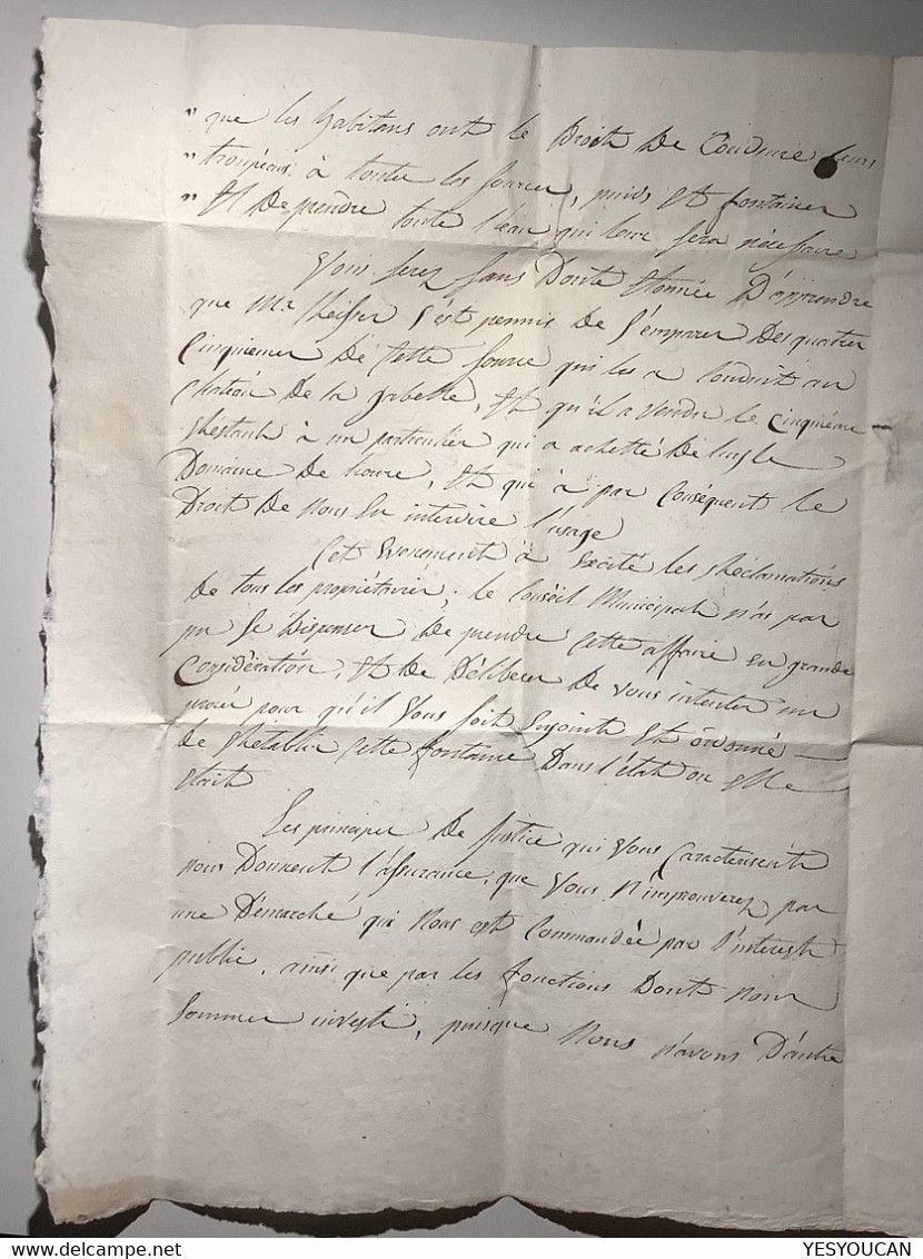 FERRASSIÈRES 1821 Texte Historique DISPUTE DE LA FONTAINE (25 NIONS Drome Lettre Desmarette Desadrets Eau Scource - 1801-1848: Precursors XIX