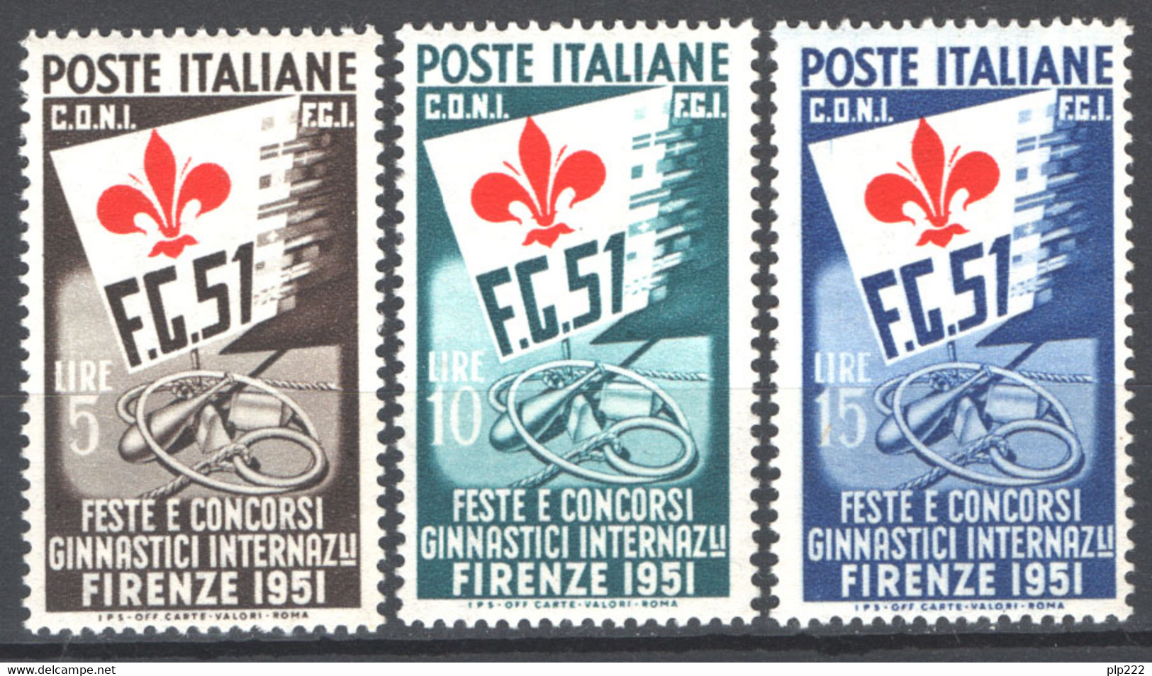 Italia Repubblica 1951 Ginnici Sass.661/3 **/MNH VF/F - 1946-60: Mint/hinged