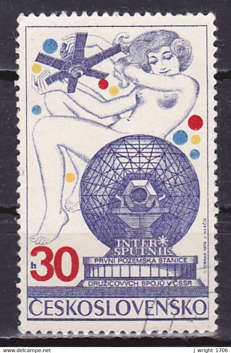 Czechoslovakia, 1974, Intersputnik/Telecommunication Earth Station, 30h, USED - Used Stamps