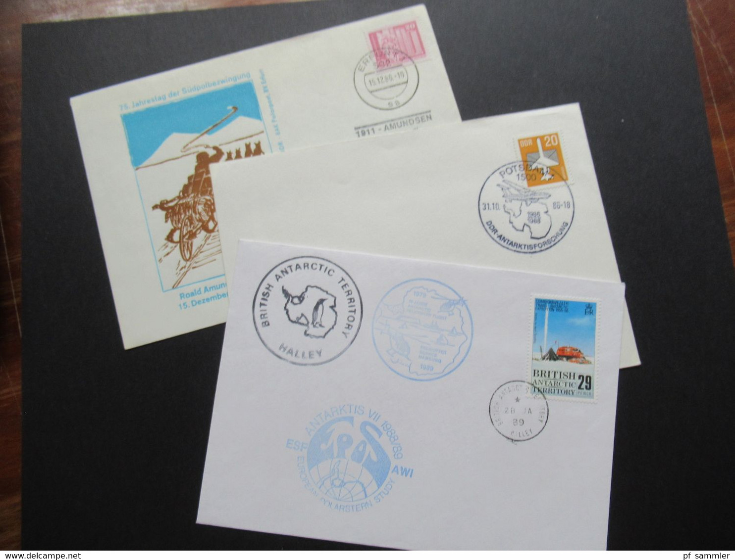 DDR 1980er Jahre 3x Polarpost Amundsen / Antarktisforschung DDR - UdSSR Und British Antarctic Territory. Sonderbelege - Storia Postale