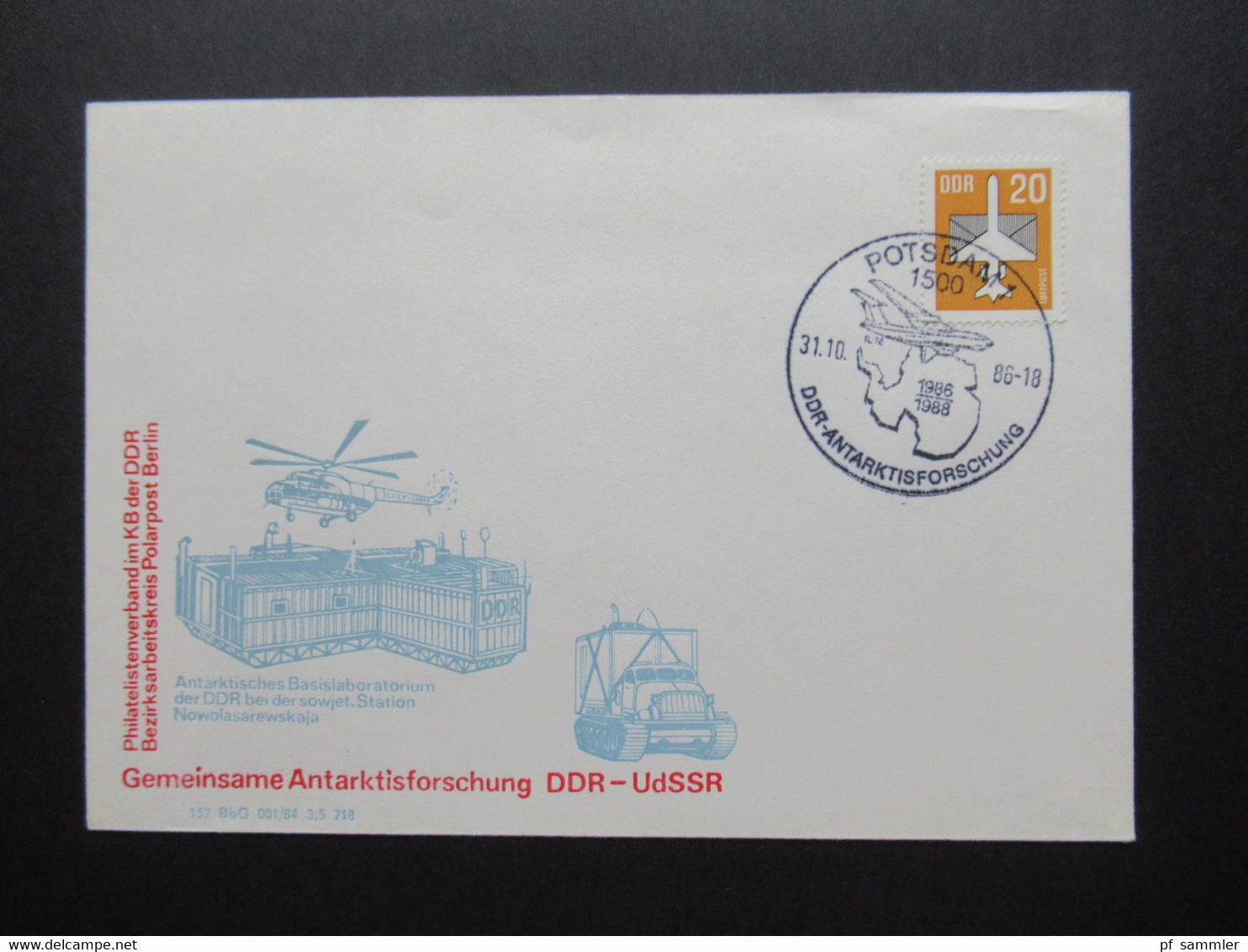 DDR 1980er Jahre 3x Polarpost Amundsen / Antarktisforschung DDR - UdSSR und British Antarctic Territory. Sonderbelege