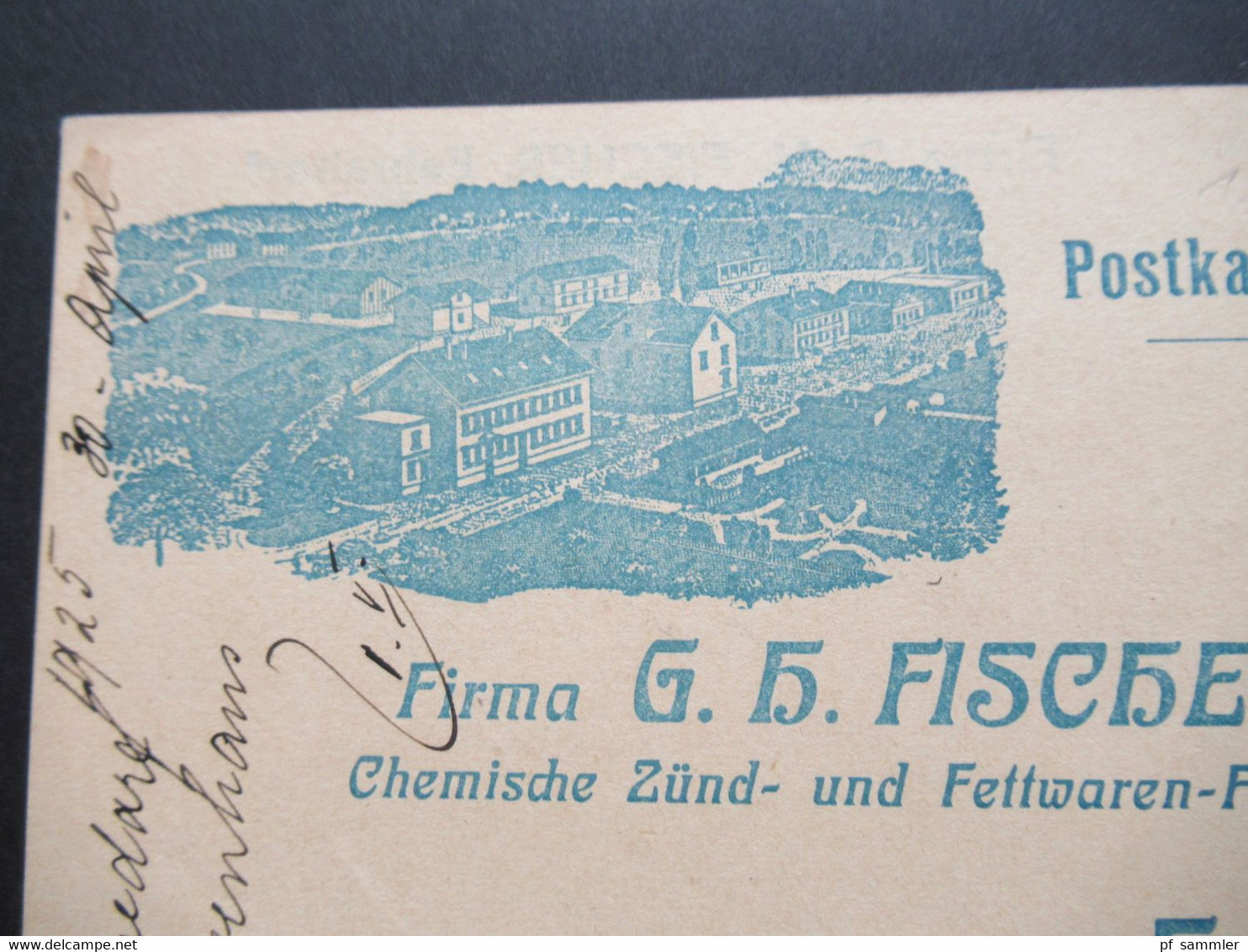 Schweiz 1925 Dekorative Firmenkarte Firma G.H. Fischer Fehraltorf Zündhölzer Aller Art / Kunstfeuerwerk / Asbest Feuer - Lettres & Documents